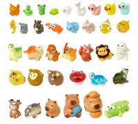 Fortivae Resin Tiny Animals Figurines,36 Pcs Mini Resin Animals, Miniature Plastic Figurines, Decorations for DIY Fish Tank Potted Micro Fairy Garden Dollhouse