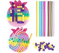 Fortivae Sensory Activity Board, Push Peel Sensory Board Toys for Autism ADHD and Stress, Calming Game, Fine Motor Skill Busy Toys, with 11 Pcs Strings(Macaron Pineapple)