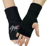 Fortivae SKids Fingerless Gloves, Fingerless Stay Printed Knitted, Kpop Wrist Warmers, Korean Idol Gloves, Winter Gift for Kpop Fans, Stay（Alphabet Style）