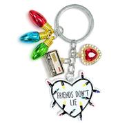 Fortivae Stranger Friendship Keychain, Keyring Friends Don't Lie, Halloween Accessories, Stranger Charms Keychain, Keyring Gifts for Fans, Friends and Lovers