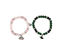 Fortivae WIcked Elphaba Matching Bracelets for Couples Friendship, 2 Pcs Witch and Princess Magnetism Bracelets with Charms, Cartoon Personalized Jewelry Gifts for Fans, Friends and Lovers