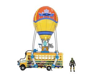 Fortnite Battle Bus - 14-Inch Vehicle with Inflatable Balloon, Lights and Sounds, Unique Colorway, Rolling Wheels, 4-Inch Figure, and Code for Bonus Virtual Item