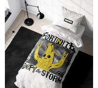 Fortnite Bed Linen 135 x 200 cm - Teenager Gaming Gift Idea Banana Peely, 1 x Pillowcase 80 x 80 cm + Duvet Cover 135 x 200 cm, with Zip - Reversible Motif - Fan Item Teenager Gift Boys and Girls