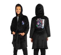 Fortnite Boys Dressing Gown, Gamer Kids Dressing Gown, Kids Bathrobe, Black 5-6 Years