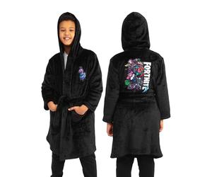 Fortnite Boys Dressing Gown, Gamer Kids Dressing Gown, Kids Bathrobe, Black 9-10 Years