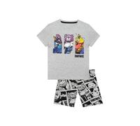 Fortnite Boy's Gaming Short Sleeve Pyjamas in Grey | Size: 8-9 Years Fortnite Grey 8-9 Years