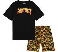 Fortnite Boys Pyjama Set 7-14 Yrs, Cotton Short Sleeve T-shirt & Short Pj Bottoms, Soft & Comfy Loungewear, Gaming Gifts (13-14 Years, Yellow, 1 Pack)