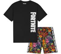 Fortnite Boys Pyjama Sets, 1 or 2 Pack, Crew Neck Cotton T-shirts & Short Pj Bottoms, Soft Breathable Nightwear, Gaming Gifts