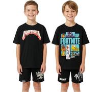 Fortnite Boys Pyjama Sets, 1 or 2 Pack, Crew Neck Cotton T-shirts & Short Pj Bottoms, Soft Breathable Nightwear, Gaming Gifts