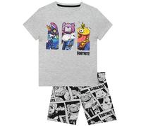Fortnite Boys Pyjamas, Kids Short Pyjamas, Boys PJs, Gaming Nightwear, Grey 7-8 Years