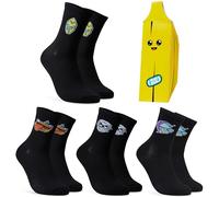 Fortnite Boys Socks, 4 Pack of Calf Length Funny Socks for Men Teens, Soft Breathable Work Sports Casual, Gamer Gifts for Boys (7/11 UK, Black)