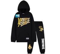 Fortnite Boys Tracksuit Set, Comfy Loungewear Activewear - Gaming Gifts for Boys (11-12 Years, Black/Yellow)