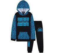 Fortnite Boys Tracksuit Set, Comfy Loungewear Activewear - Gaming Gifts for Boys (13-14 Years, Black/Blue)