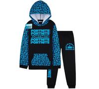 Fortnite Boys Tracksuit Set, Comfy Loungewear Activewear - Gaming Gifts for Boys (13-14 Years, Black/Blue)