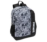 Fortnite Kids Backpack - Black & White Graffiti School Rucksack with Bottle Holders - Official Licensed, 42 x 32 x 12 cm