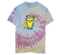 FORTNITE Kids' Peely Blended Boys Short Sleeve Tee Shirt, Blue/Pink/Light Yellow, Large