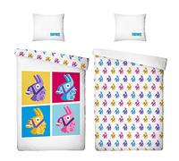 Fortnite Llama Reversible Bed Linen 135 x 200 cm + 80 x 80 cm 100% Cotton Renforcé Linen Quality Children's Bed Linen Battle Royale Loot Lake Salty Springs Tilted Towers Skins 2 Designs Zip