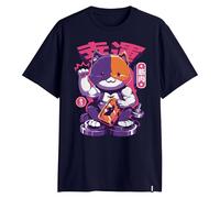 FORTNITE Lucky Meowscles Anime T-Shirt, Navy, Large