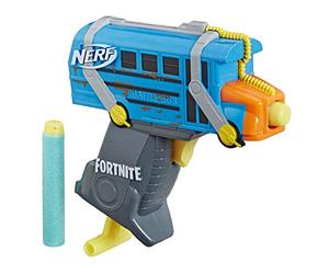 Fortnite Micro Battle Bus Nerf MicroShots Dart-Firing Toy Blaster and 2 Official Nerf Elite Darts For Kids, Teens, Adults