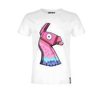 Fortnite - Pinata Llama - Gaming Design Youth T-Shirt - Short Sleeve Cotton Blue Unisex Tee for Ages 6-14 (UK, Age, 11 Years, 12 Years, Regular, White)