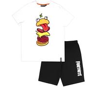 Fortnite Pyjamas for kids - Summer Sleepwear - Shorts and short sleeves | Durr Burger Beef Boss Motif - 100% Cotton Sleepwear - Official Merchandise