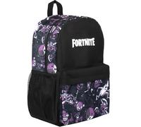 Fortnite School Backpack for Boys Black Large A4 Multicompartment Rucksack Travel Bag with Mesh Pockets and Adjustable Padded Shoulder Straps - Black & Purple