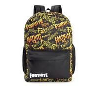 Fortnite Unisex Kids Black and Yellow Logo Backpack | Zip-Up School Bag for Books & Supplies | Graphic Print Design | Back to School Essentials Merch