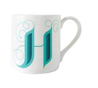 Fortnum & Mason Turquoise Alphabet H Mug, Ceramic Coffee Cup, 1 Count