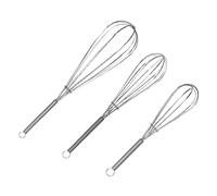 ForTomorrow Stainless Steel Whisks Cooking Set - 3 Pack 8 10 12 Kitchen Wire Whisk, Rust-Proof Balloon Egg Beater Hand Mixers, for Baking, Blending, Whisking