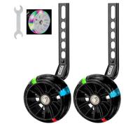FORTOP Bike Training Wheels, Pair of Heavy Duty Rear with Stabilizers Mounted Kit for Kids Boy Girls Bikes of Single Speed Bicycle with 12 14 16 18 20 Inch (Heavy Duty Black, 12IN-20IN)