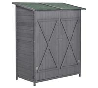 Fortress 160cm Double Door Pent Garden Store Lockable Fir Wood Grey by Steadfast