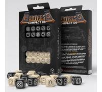 Q-Workshop Fortress Compact D6 Tabletop Role Play Dice Black and Beige for 1+ Players 14 Years