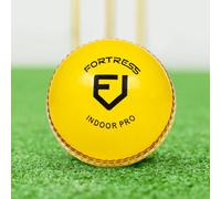 FORTRESS Indoor Pro Cricket Balls | Proffesional Grade Yellow Leather For Maximum Visibility - Packs of 1, 6 or 24 (6)