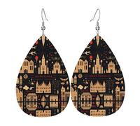 fortress Leather earrings, European and American style earrings for young women, birthday gifts/Valentine's Day gifts