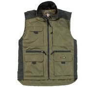 Fortress Mens Multi Pocketed Bodywarmer Waistcoat Fleece Lined Warm Lincoln Vest Internal Wallet Pocket Full Zip Warm Work Tuff Stuff Outerwear Walking Countrywear Olive L (44-46'' Chest)