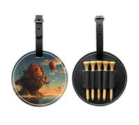 Fortress on The sea Black Printed Golf tee Storage Bag - Portable Design, Easy to Organize tee