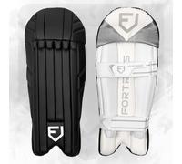 FORTRESS Original Pro Wicket Keeper Pads | Premium Cricket Gear for All Ages (Black, Youth)