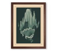 Fortress Spires Modern Framed Wall Art Print A1 (84.1×59.4cm) Walnut, Wall Decor for Living Room, Bedroom, Office & Home, Ready to Hang, Art Gift