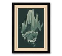 Fortress Spires Modern Framed Wall Art Print A2 (59.4×42cm) Black, Wall Decor for Living Room, Bedroom, Office & Home, Ready to Hang, Art Gift