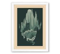 Fortress Spires Modern Framed Wall Art Print A3 (42×29.7cm) White, Wall Decor for Living Room, Bedroom, Office & Home, Ready to Hang, Art Gift