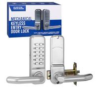 Fortstrong Mechanical Door Lock - Keyless Entry with Left or Right Installation - Durable Automatic Combination Deadbolt - Reliable Home Security - Easy to Install - Silver