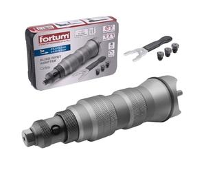 Fortum Rivet Attachment for Cordless Screwdriver & Drill I Riveter for Blind Rivets Made of Aluminium, Steel & Stainless Steel I Blind Rivet Attachment for 2.4-4.8 mm Rivets I Rivet Gun Adapter