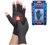 Fortuna Activity Gloves - Fingerless Compression for Arthritis Pain Relief, Anti-Slip Cotton-Spandex, Breathable Wrist Support, Pack of 2 (M)