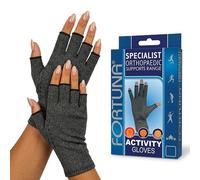 Fortuna Activity Gloves - Fingerless Compression for Arthritis Pain Relief, Anti-Slip Cotton-Spandex, Breathable Wrist Support, Pack of 2 (M)