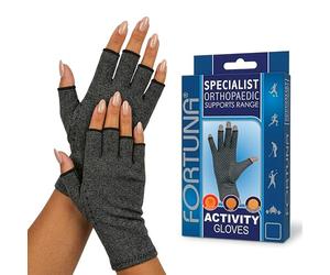 Fortuna Activity Gloves - Fingerless Compression for Arthritis Pain Relief, Anti-Slip Cotton-Spandex, Breathable Wrist Support, Pack of 2 (M)