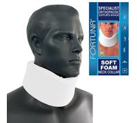 Fortuna Adjustable Foam Neck Collar - Medical-Grade Cervical Brace for Neck Pain Relief, Whiplash Injury & Recovery - Soft, Comfortable Support for Sleeping & Daily Use (White, Small (45cm-50cm))