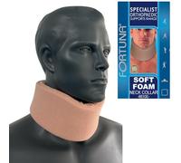 Fortuna Adjustable Foam Neck Collar - Medical-Grade Cervical Brace for Neck Pain Relief, Whiplash Injury & Recovery - Soft, Comfortable Support for Sleeping & Daily Use (Beige, Large (55cm-60cm))
