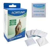Fortuna Alcohol Swabs - 70% Isopropyl Alcohol Antiseptic Wipes | Sterile Individually Wrapped Pads for Skin Cleansing, First Aid, Wound Care & Pre-Injection Use (50pcs or 100pcs) (1 Pack of 50 Wipes)