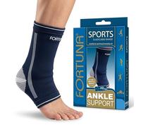 Fortuna Ankle Support Elasticated Sports Brace - 4-Way Stretch Compression Sleeve for Plantar Fasciitis Support, Achilles Tendon Relief & Ligament Protection for Sports & Daily Use (Large)