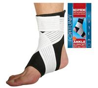 Fortuna Ankle Support with Heel Lock - Neoprene Compression Ankle Brace for Plantar Fasciitis, Sprains, Tendonitis & Ligament Support - Adjustable Straps for Men & Women (Medium)